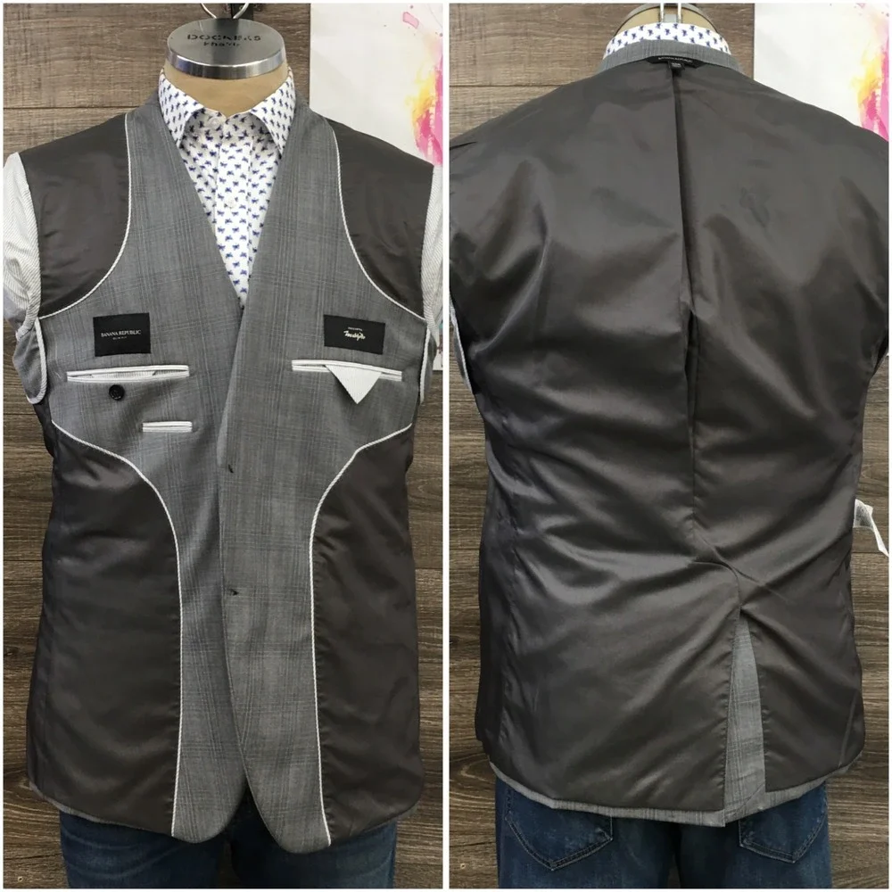 NEW BANANA REPUBLIC Mens Wool Blazer Sport Coat Casual Jacket Size 42R Slim Suit